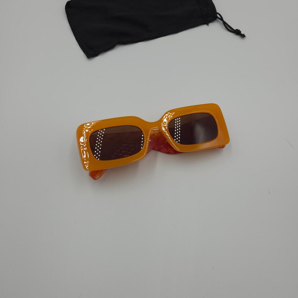 & Other Stories Orange Rectangular Thick Sunglass… - image 3
